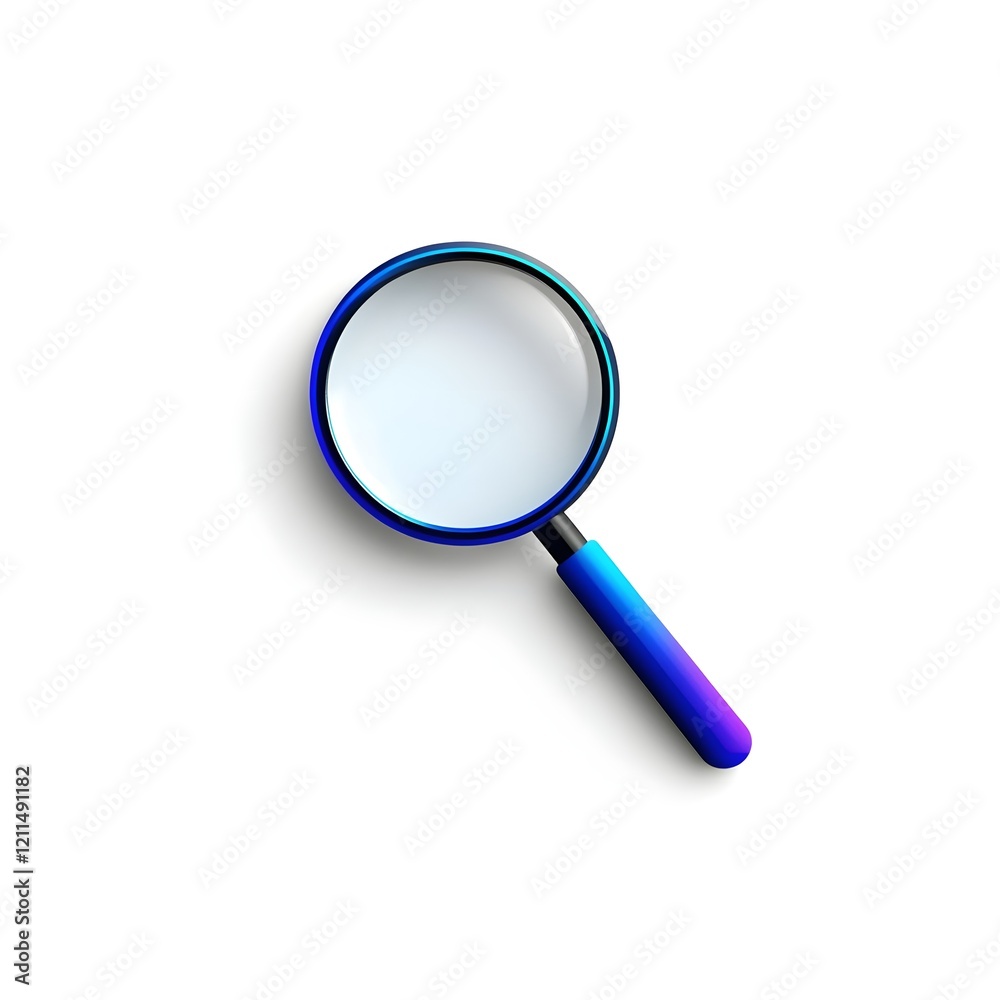 Sleek Minimalist Blue Gradient Magnifying Glass Icon for Search and Inspection Sleek Minimalist Blue Gradient Magnifying Glass Icon for Search and Inspection