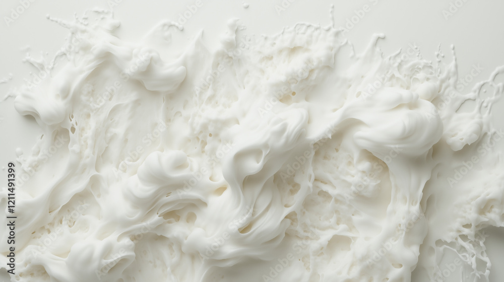 Abstract Whipped Cream Texture: A close-up, abstract, top-down shot showcasing the swirls and swirls of fluffy whipped cream, creating a delicate and airy visual texture. Abstract Whipped Cream Texture: A close-up, abstract, top-down shot showcasing the swirls and swirls of fluffy whipped cream, creating a delicate and airy visual texture.