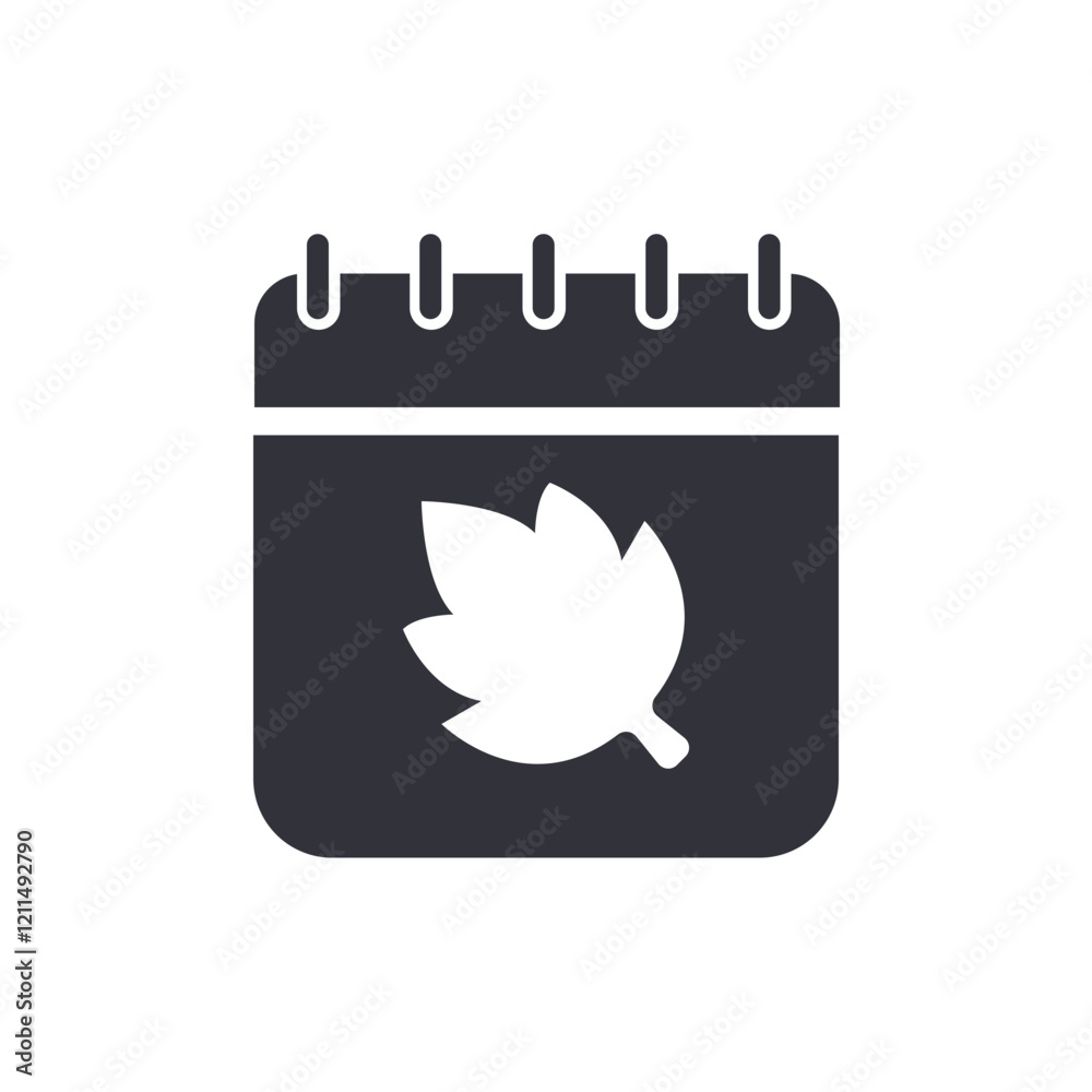 Autumn calendar solid icons, minimalist vector illustration ,simple transparent graphic element .Isolated on white background Autumn calendar solid icons, minimalist vector illustration ,simple transparent graphic element .Isolated on white background