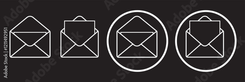 envelope icon, email message icon - Mail icon button sign, notification new message icons buttons