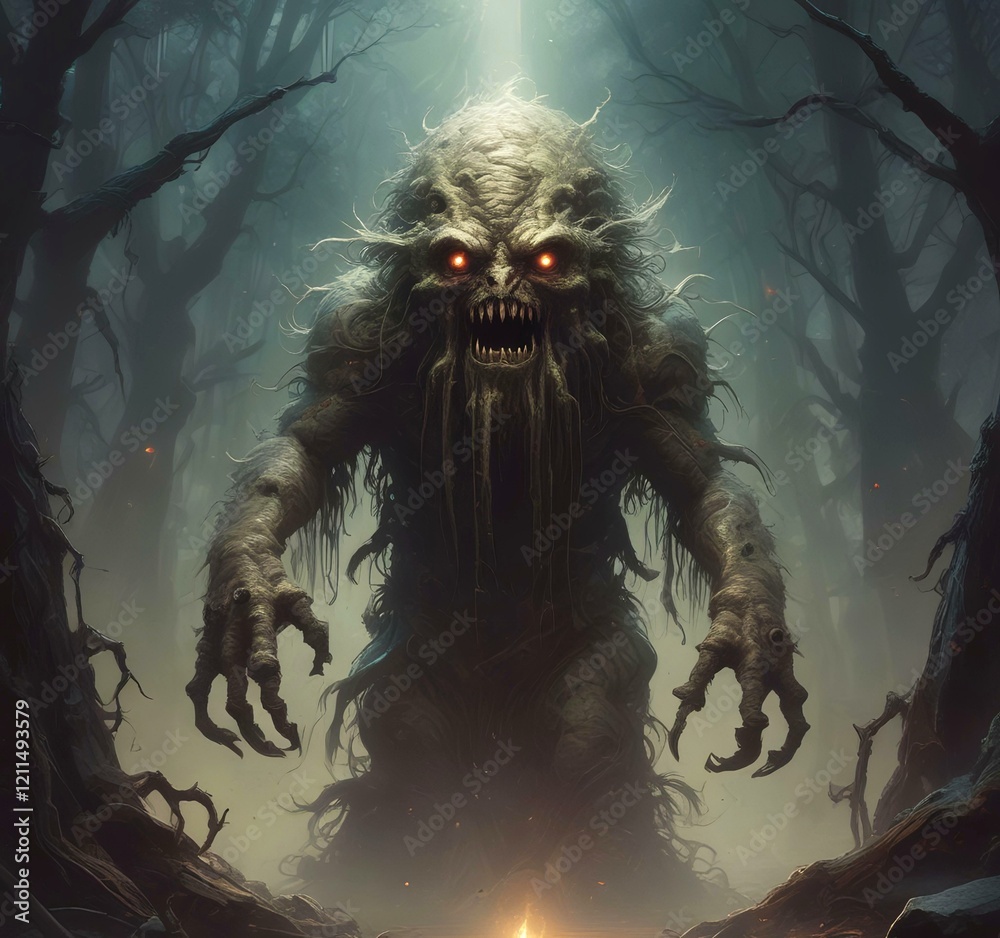 Illustration of dusty spooky monster Illustration of dusty spooky monster