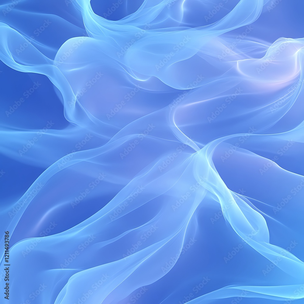 Obraz premium Abstract blue flowing fabric waves.
