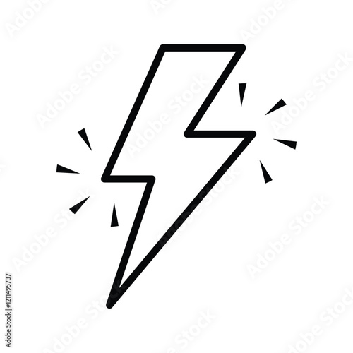 thunderbolt icon. lightning flash symbol. electrical energy power sign. vector illustration on transparent background.