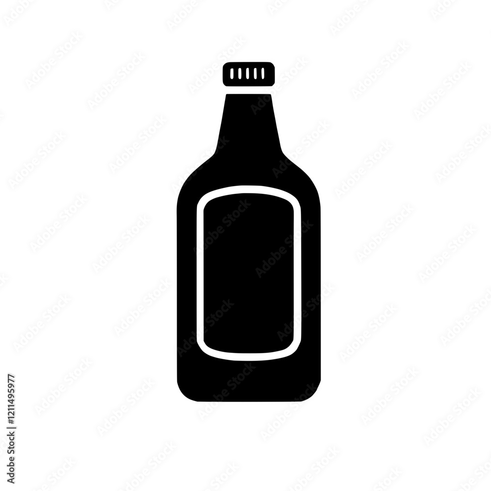 Glass Bottle Icon: A simple yet versatile vector icon depicting a classic glass bottle with a screw cap, perfect for various applications, including beverage labels and packaging design. Glass Bottle Icon: A simple yet versatile vector icon depicting a classic glass bottle with a screw cap, perfect for various applications, including beverage labels and packaging design.