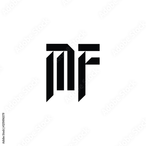 MF monogram logo design letter text name symbol monochrome logotype alphabet character simple logo