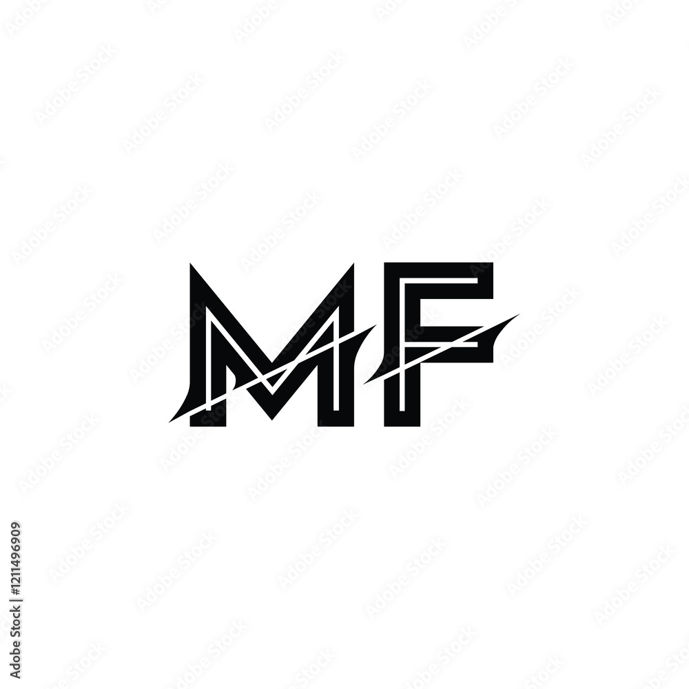 MF monogram logo design letter text name symbol monochrome logotype alphabet character simple logo MF monogram logo design letter text name symbol monochrome logotype alphabet character simple logo