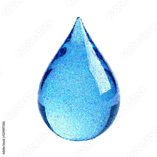Blue Waterdrop illustration vector. Liquid clear fresh concept, nature droplet isolated