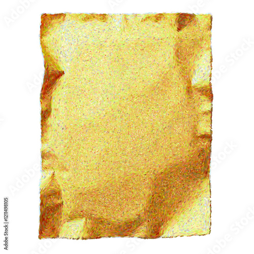 Toast illustration vector with crispy yellow bread and cooked texture isolated