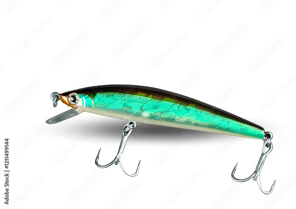 Fishing bait and lure isolated on white background for angling and sport fishing Fishing bait and lure isolated on white background for angling and sport fishing