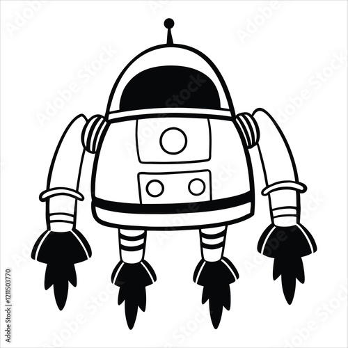 Cute Robot Vector Clipart for Robotics Art and Design
