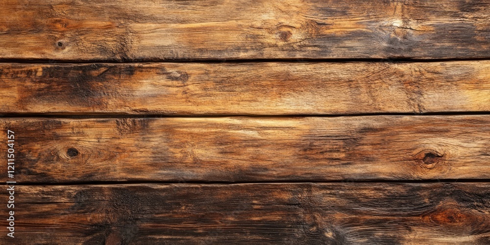 Naklejka premium Rustic wood plank texture background in warm browns and subtle grays with ample space for product display or creative advertising designs