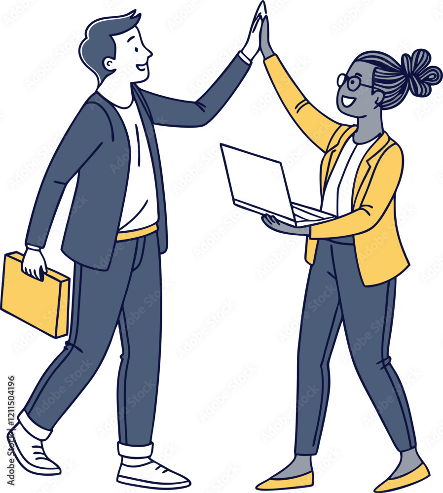 People shaking hands at work - Two businesspeople, man and woman doing handshake in office at work while smiling over business agreement and deal. Flat design stock illustration on white background People shaking hands at work - Two businesspeople, man and woman doing handshake in office at work while smiling over business agreement and deal. Flat design stock illustration on white background