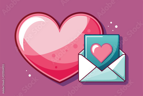 A heart shape on paper alongside a blank frame and envelope, inviting creative use and personal expression Heart shape paper and blank photo frame with envelope, Happy Valentine's Day