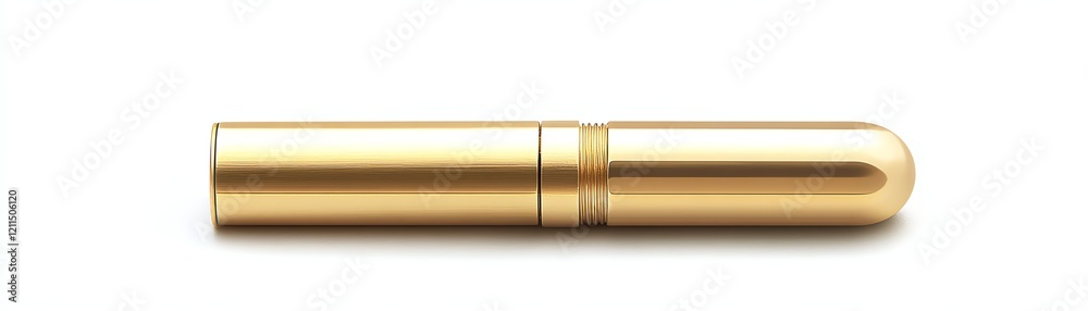 Luxury gold lipstick tube on a white isolated background Luxury gold lipstick tube on a white isolated background