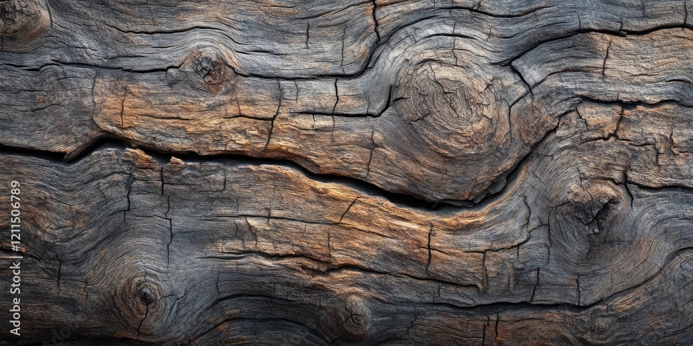 Aged wooden texture backdrop with rich dark browns and grays featuring deep cracks and knots providing ample copy space for design needs Aged wooden texture backdrop with rich dark browns and grays featuring deep cracks and knots providing ample copy space for design needs
