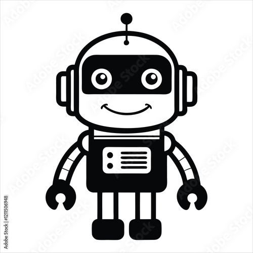 Cute Robot Vector Illustration for Robotics Clipart Art
