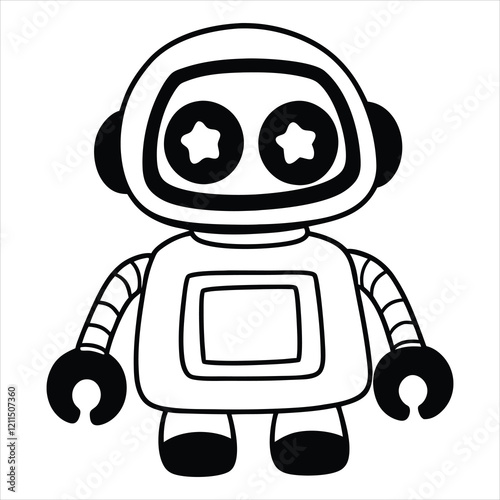 Cute Robot Clipart Vector for Robotics Design Projects

