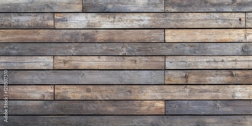 Wallpaper Mural Rustic wooden plank texture in warm brown and gray tones featuring horizontal alignment, ideal for backgrounds and banners showcasing natural aesthetics. Torontodigital.ca