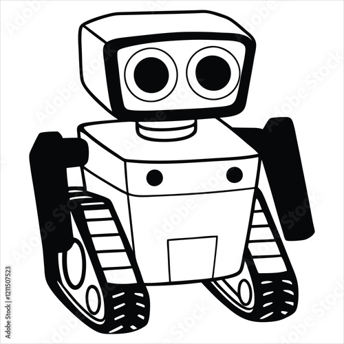 Robotics Clipart Design Featuring Cute Robot Vector Illustration
