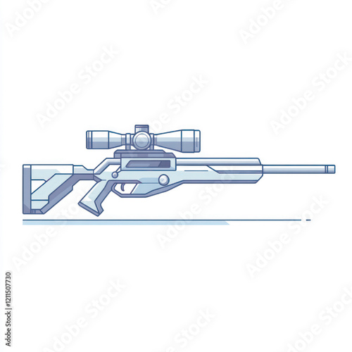 side view of a minimalist sniper gun