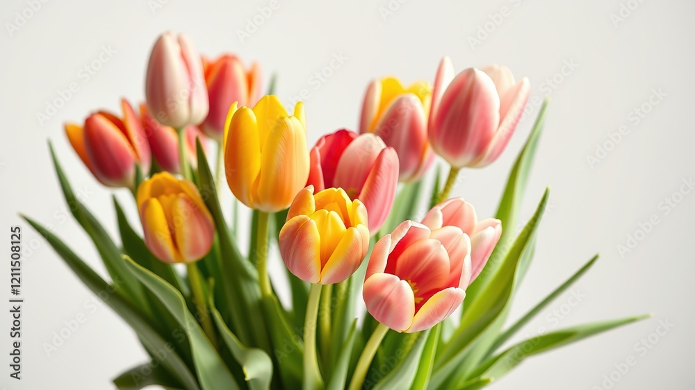 Fototapeta premium Tulip Vase - Blooming Symphony of Color