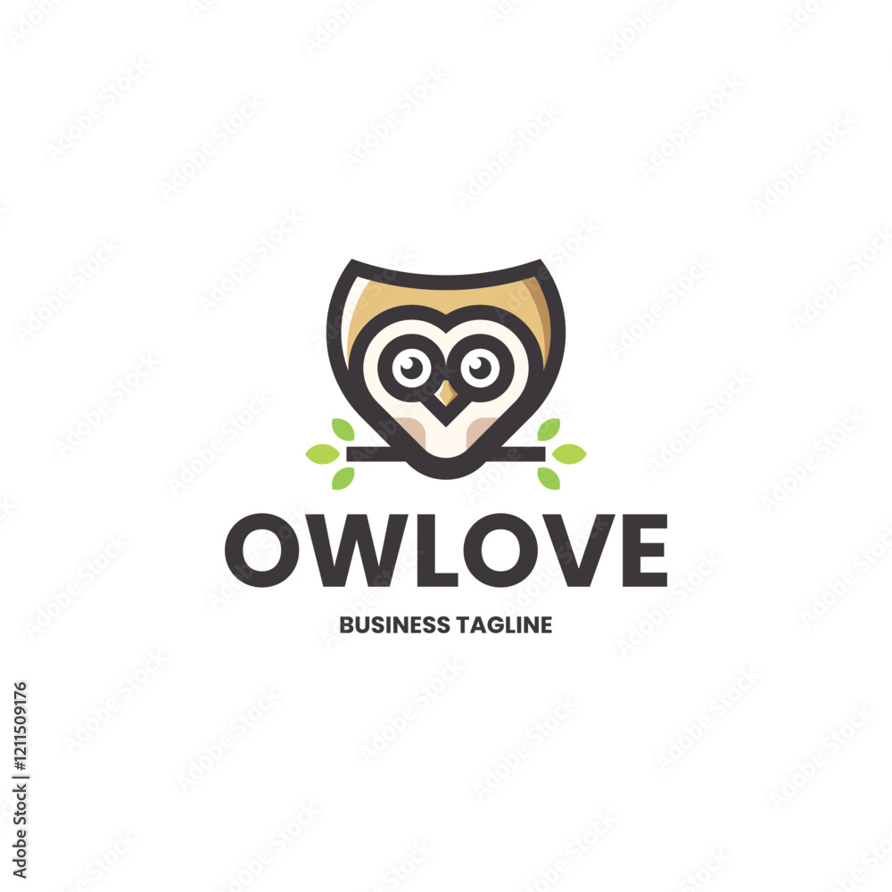 Obraz premium cute love owl logo vector