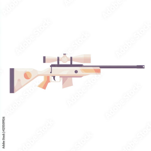 side view of a minimalist sniper gun simple vector