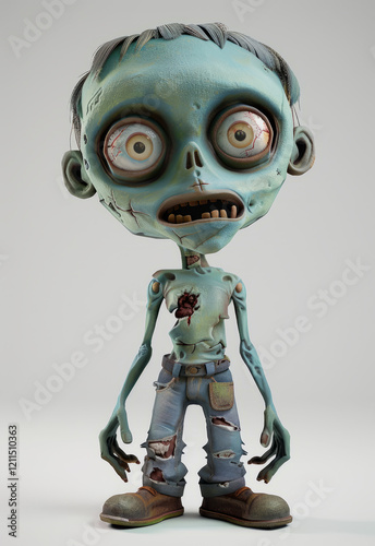 Zombie character model with unique design and spooky details