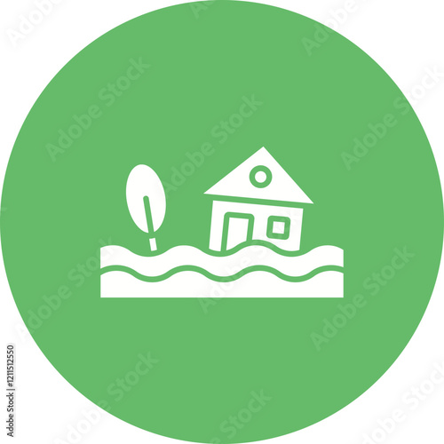 Flooded House Icon