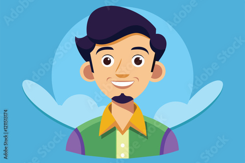 A friendly cartoon character with a vibrant outfit shows a joyful expression Honesty Customizable Cartoon Illustration