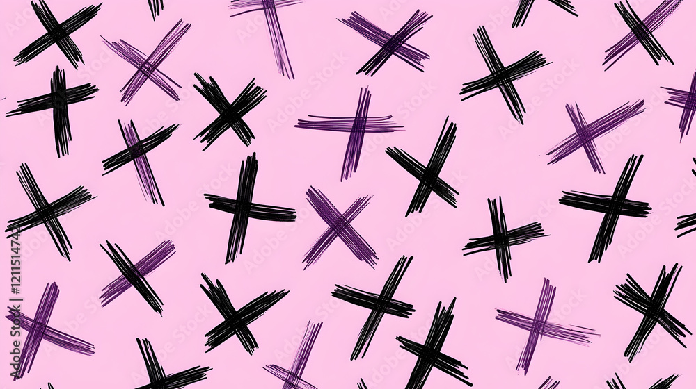 Abstract purple background with black cross pattern; perfect for website design or textile prints Abstract purple background with black cross pattern; perfect for website design or textile prints