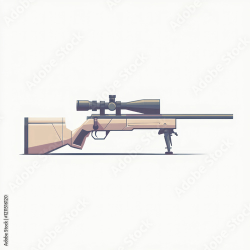 side view of a minimalist sniper gun simple vector