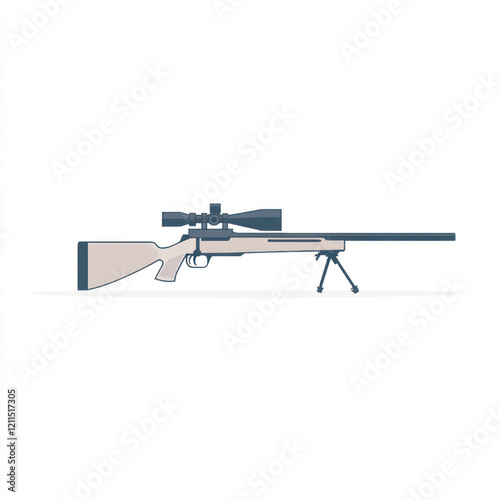 side view of a minimalist sniper gun simple vector