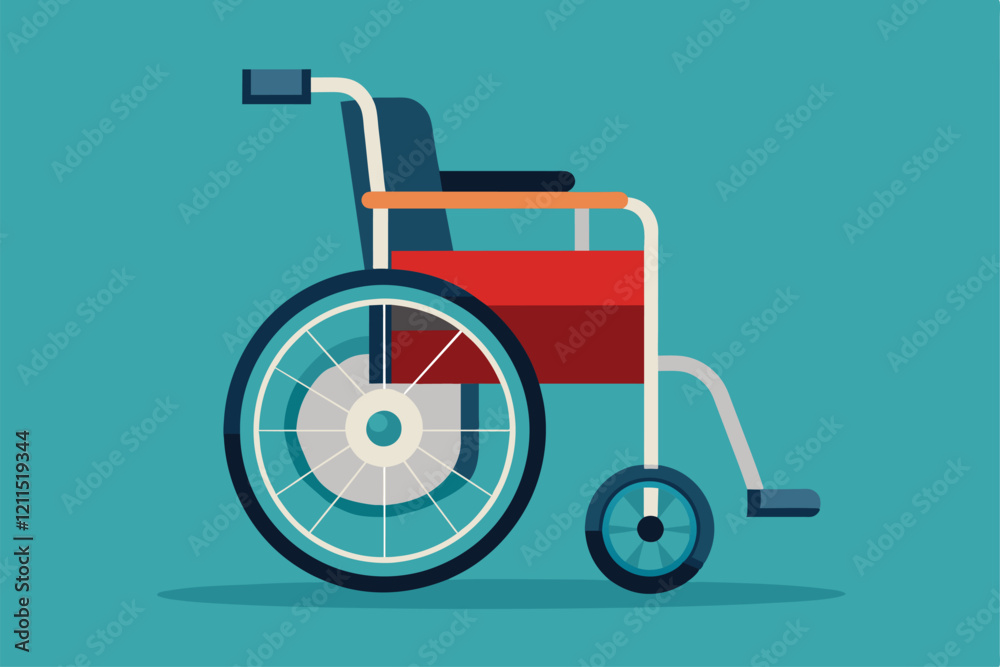A customizable hospital wheelchair designed for patient comfort and mobility assistance Hospital wheelchair Customizable Flat Illustration A customizable hospital wheelchair designed for patient comfort and mobility assistance Hospital wheelchair Customizable Flat Illustration