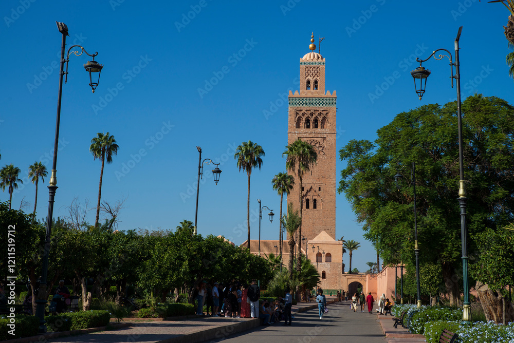 Fototapeta premium North Africa. Morocco. Beautiful places of the ancient city of Morocco - Marrakesh. 