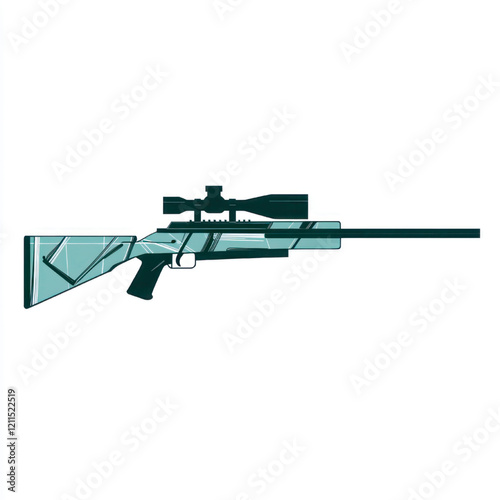 side view of a minimalist sniper gun simple vector