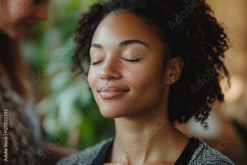 Woman Having Reiki Healing Generative AI