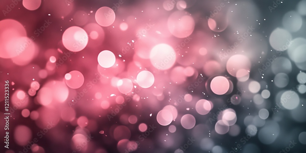 Fototapeta premium Soft bokeh circles in vibrant pinks and subtle grays blend harmoniously with a dreamy background creating a serene abstract atmosphere