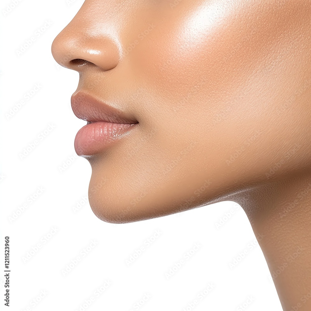 Close-up of a woman's profile showcasing beauty. Close-up of a woman's profile showcasing beauty.