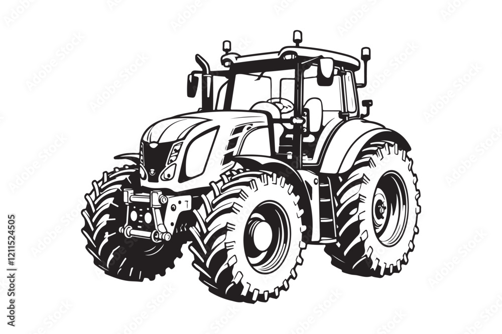 Obraz premium Tractor Silhouette Design Bundle