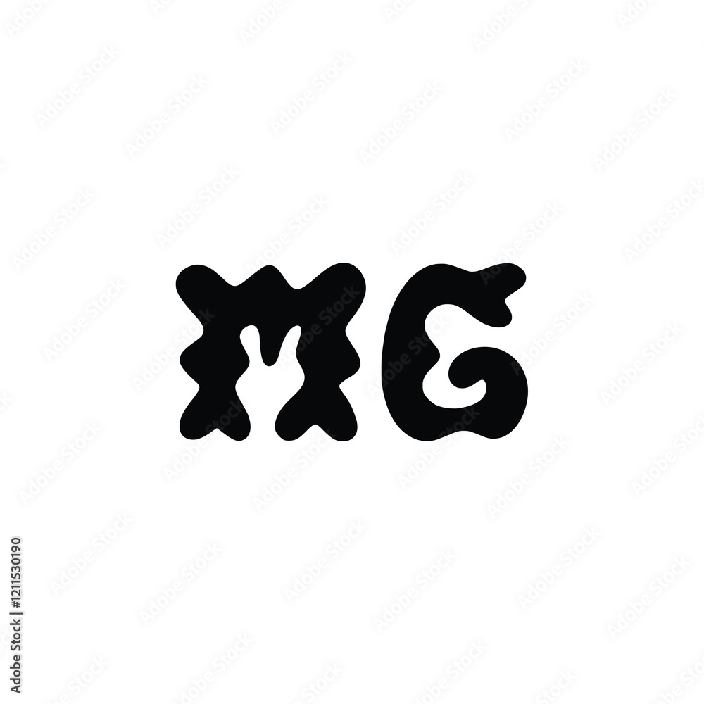 Fototapeta premium MG monogram logo design letter text name symbol monochrome logotype alphabet character simple logo