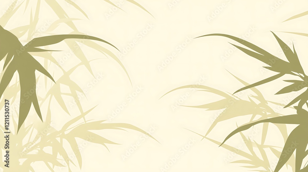 Fototapeta premium Abstract Bamboo Leaves Design in Soft Olive Tones
