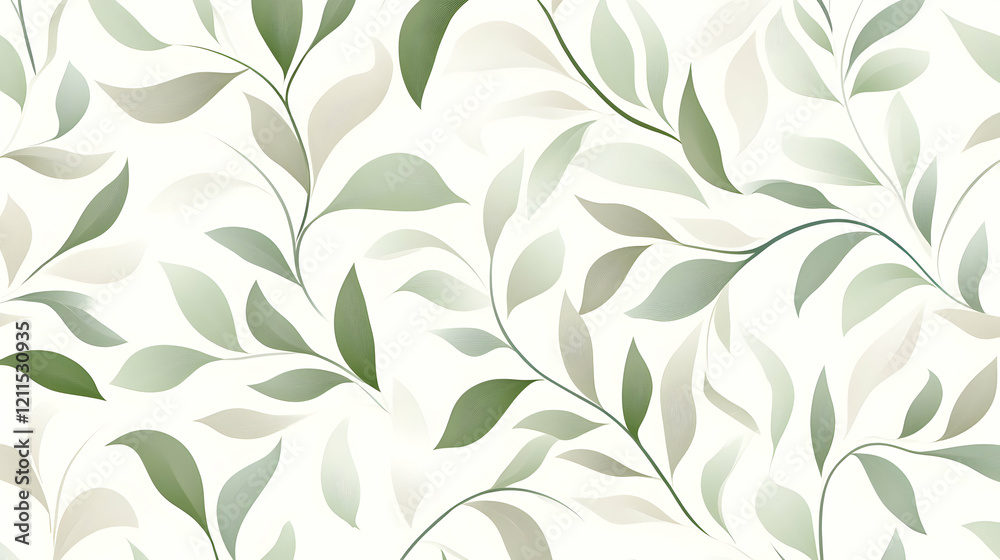 Elegant green leaves seamless pattern, nature background, for textile design Elegant green leaves seamless pattern, nature background, for textile design
