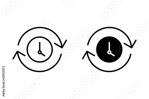 Timer reuse icon. Vector illustration
on white backgroiund
