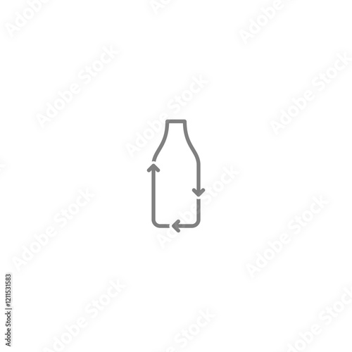 Recycled plastic bottle icon isolated on white background