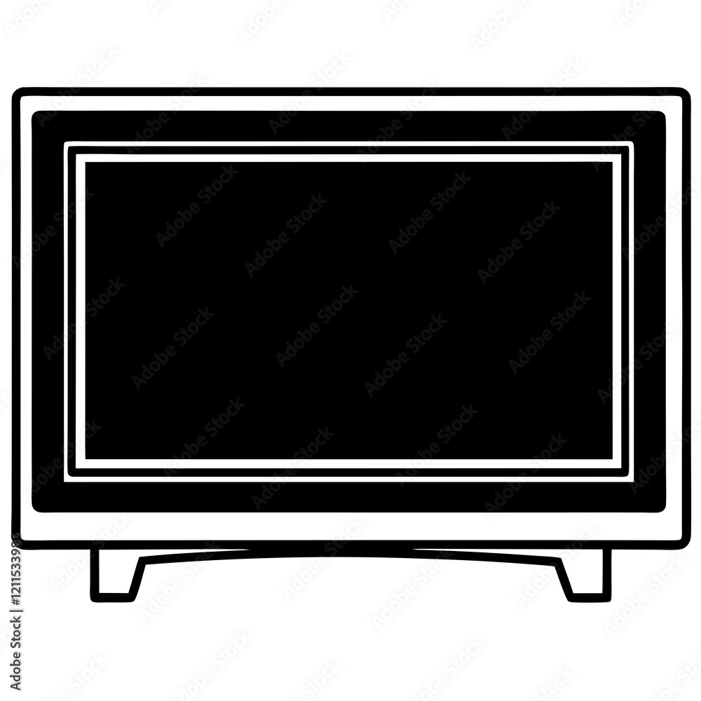 Smart TV Silhouette on White Background Smart TV Silhouette on White Background