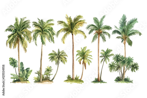 palm trees isolated on white background t shirt bundle vector design