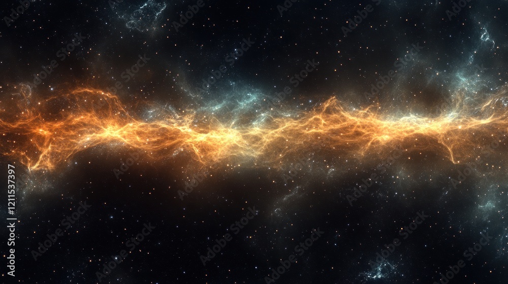 Fototapeta premium Cosmic energy flow, nebula background, space, abstract, digital art, website banner