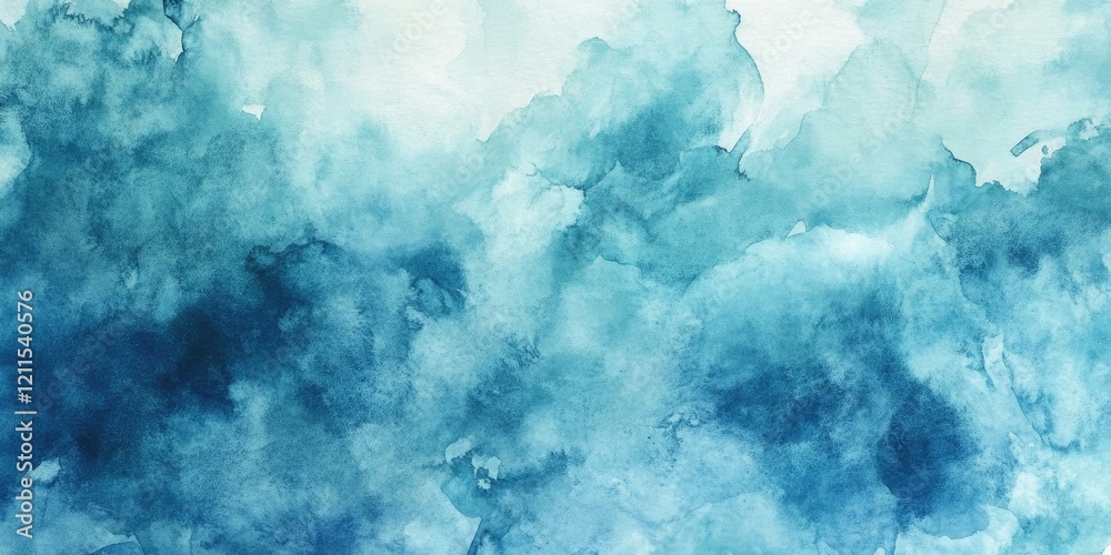 Blue watercolor texture with soft blends of deep navy and light turquoise creating a serene abstract backdrop with fluid brush strokes. Blue watercolor texture with soft blends of deep navy and light turquoise creating a serene abstract backdrop with fluid brush strokes.