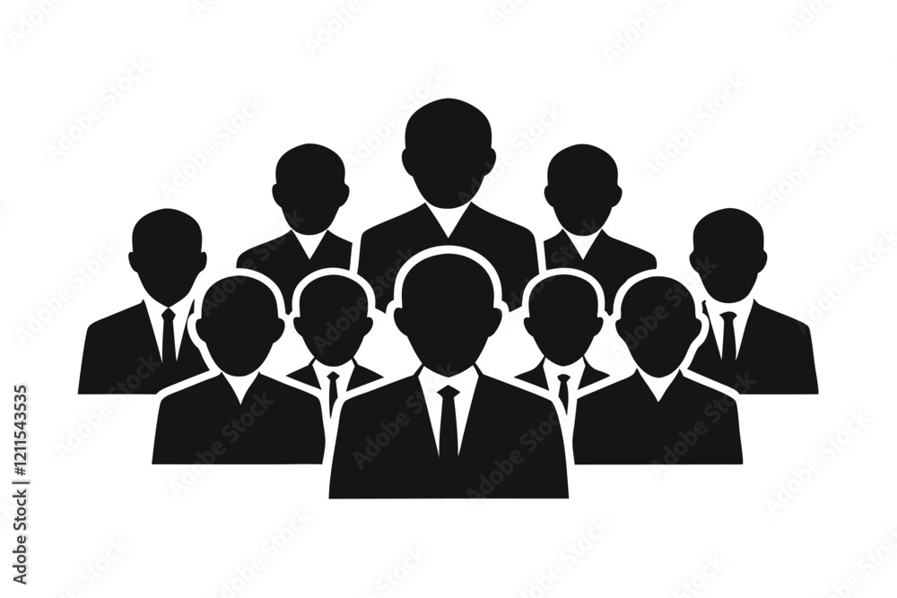 Silhouette of planning strategy meetings goal setting vector Silhouette of planning strategy meetings goal setting vector